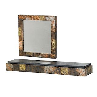 PAUL EVANS Patchwork mirror and shelf
