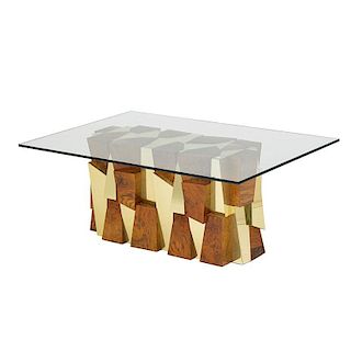 PAUL EVANS; DIRECTIONAL Faceted dining table