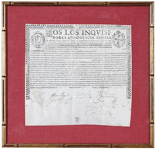 Framed Spanish Inquisitorial Document