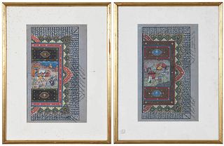 Two Framed Mughal Manuscript Pages