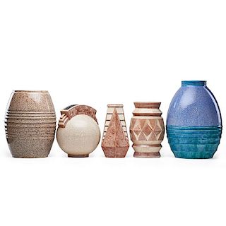 MARCEL GUILLARD Five vases