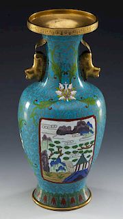 Chinese Qianlong Nian Zhi Style Cloisonne Vase