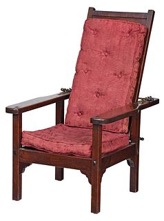 Child Size Arts and Crafts Mahogany Morris Chair