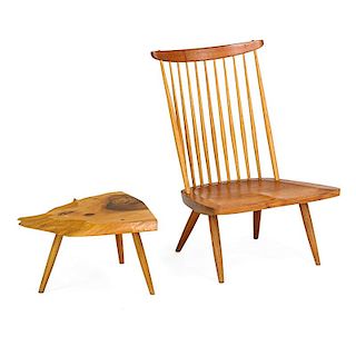 GEORGE NAKASHIMA Lounge chair and side table