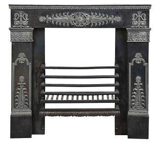 Fine Classical Steel Fireplace Surround and Coal Grate