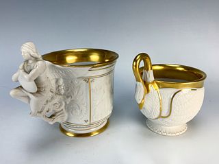 Pair RPM German Porcelain Figural Cups