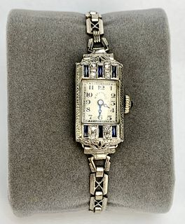 Tiffany & Co Art Deco 18K Platinum Diamond Watch