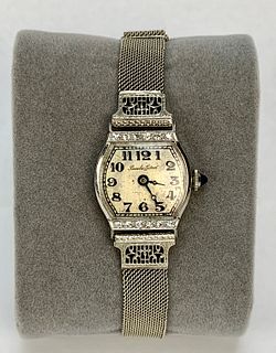 Bueche Girod Art Deco Platinum & Diamond Watch
