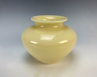Steuben Cream Colored Glass Vase
