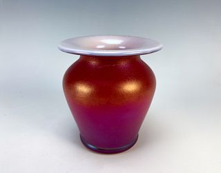 Red Iridescent Vase by Poschinger from Bavaria
