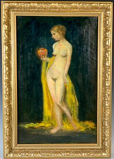 Antique Nude Oil Painting