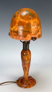 Daum Nancy Cameo Glass Lamp C.1900