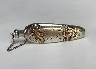 Rare Sterling & Mixed Metals Perfume Flask