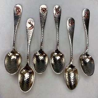 Durgin Sterling Mixed Metal Set of 6 Spoons