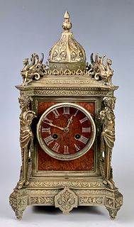 Tiffany & Co. Bronze Satyrs & Griffins Clock