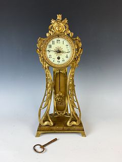Art Nouveau Gilt Bronze Clock