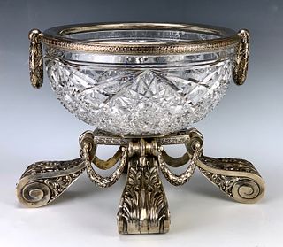 Tiffany & Co. Sterling and Cut Glass Bowl