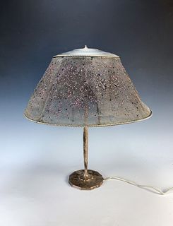 Tiffany Studios Lamp with Enamel Mesh Shade