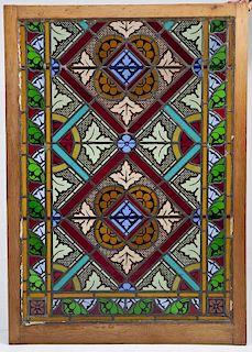 19th C Stained Glass Church Window