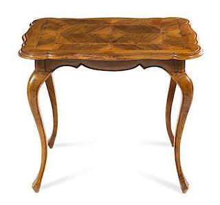 A Louis XV Fruitwood Occasional Table Height 25 1/4 x width 27 1/2 x depth 19 3/8 inches.