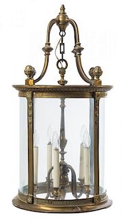* A Louis XVI Style Gilt Bronze Hall Lantern Height 34 inches.