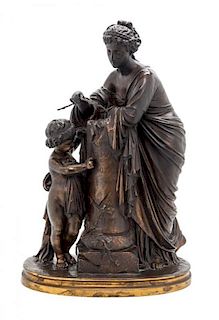 A French Bronze Figural Group Height 20 inches.