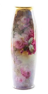 A Limoges Porcelain Vase Height 22 inches.