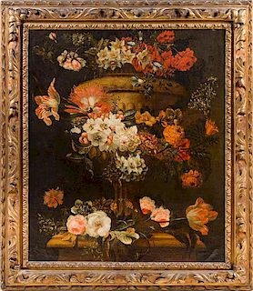 * Artist Unknown, (Dutch, Likely 17th Century), Still Life with Flowers in Garden Urn