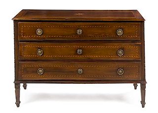 A North Italian Parquetry Commode Height 34 1/2 x width 51 x depth 20 3/4 inches.