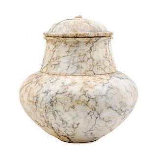 A Large Italian Alabaster Vase Height 12 inches.