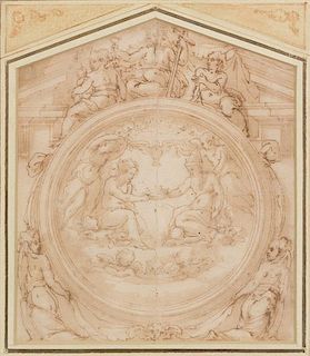* Circle of Giorgio Vasari, (Italian, 1511-1574), Mural Study