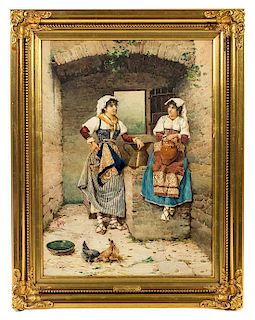 Filippo Indoni, (Italian, 1800-1884), Two Ladies
