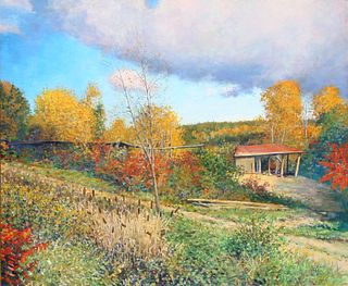 Wally Ames, The Old Sawmill at Westminster, Vermont, Oil on Masonite.