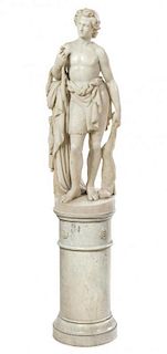 Scipione Tadolini, (Italian, 1822-1892), Adonis with Bow, Quiver and Hare, 1876