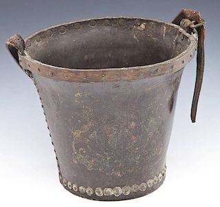 19th C French Leather Fire Bucket