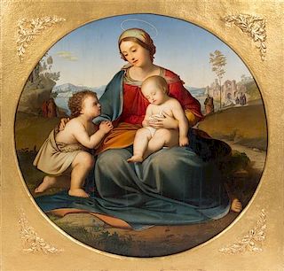 * Johann Gebhard Flatz, (Austrian, 1800-1881), Madonna with Child and John the Baptist as a Boy, 1848