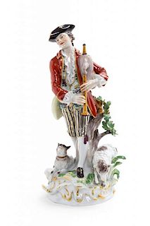 * A Meissen Porcelain Figure Height 10 inches.