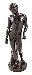 A Continental Bronze Figure Height 24 inches.