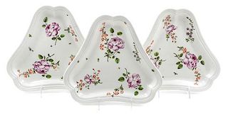 A Set of Three Vienna Porcelain Trays Width 11 1/2 inches.