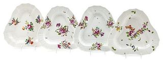 A Set of Four Vienna Porcelain Trays Width 12 inches.