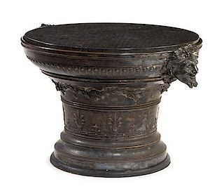 * A Neoclassical Silvered Bronze Jardiniere Height 16 x width 25 1/4 inches.