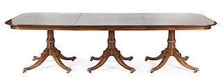 * A Regency Style Mahogany Extension Table Height 29 1/2 x width 113 1/2 x depth 48 inches.