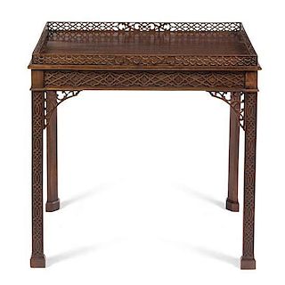 * A Chippendale Style Mahogany Tea Table Height 30 x width 30 1/2 x depth 21 1/4 inches.