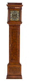 * A George II Walnut Tall Case Clock Height 88 5/8 inches.