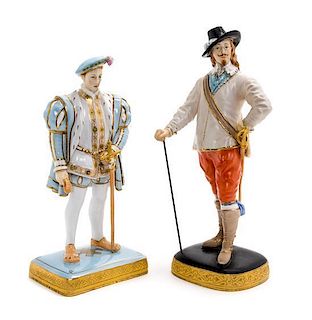 Two Royal Worcester Porcelain Figures Height of taller 10 inches.