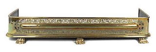 A Brass Fireplace Fender Width 46 inches.