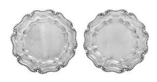A Pair of Victorian Silver Second-Course Dishes, James Charles Edington, London, 1843, each of undulating circular form with rai