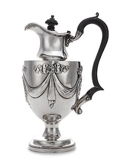An Edward VII Silver Ewer, Williams Birmingham Ltd., Birmingham, 1904, of baluster form, the body worked with ribbons and festoo