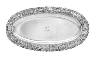 An American Silver Fish Serving Platter, Jacobi & Jenkins, Baltimore, MD, Late 19th/Early 20th Century, the rim worked with flor