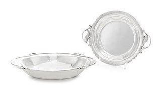 * Two American Silver Dishes, Cellini Craft, Ltd., Chicago, IL, each having stylized leaf handles.